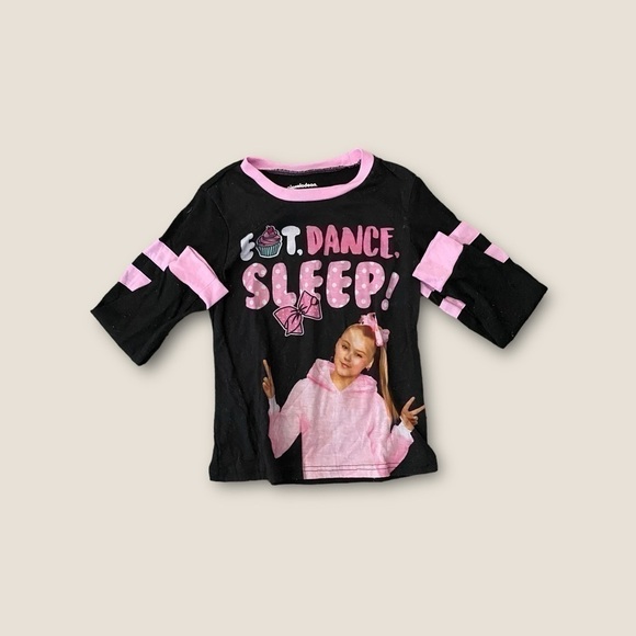 Nickelodeon JoJo Siwa Long Sleeve Pajama Top Black Combo 7/8 - Picture 1 of 2